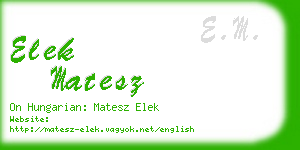 elek matesz business card